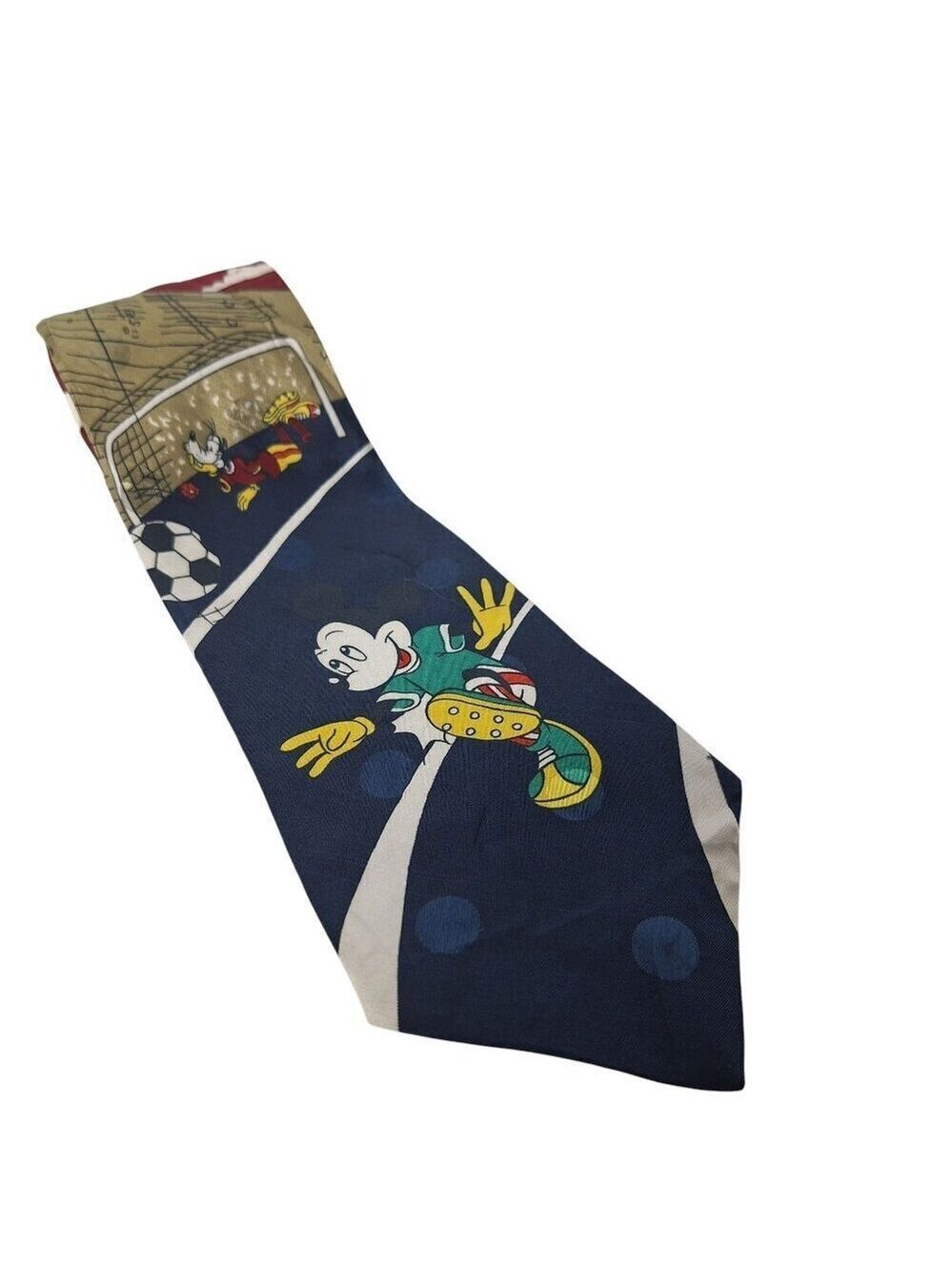 Disney Mickey Unlimited Soccer Necktie Italy Vintage